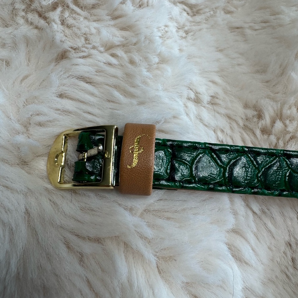 FriendshipCollar LE Snake Skin-like Emerald Green Leather Dog Collar set - Picture 8 of 8
